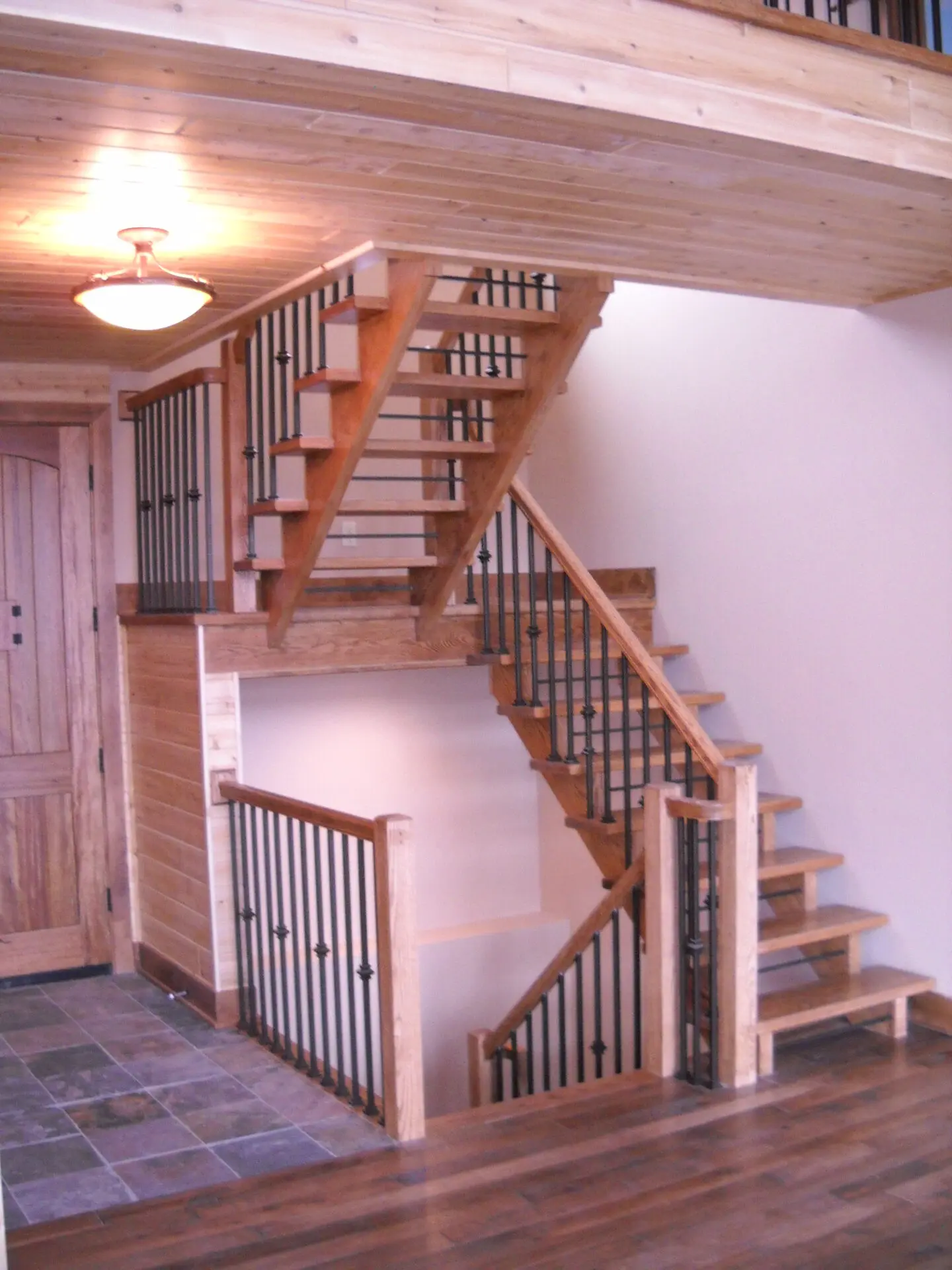 Split Freestanding Stair With Plank Treads