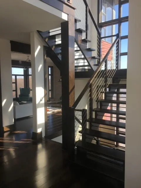 Split Stair With Plank Treads And Stainless