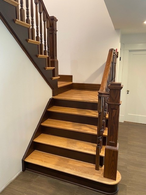Two Tone Stair With Box Posts
